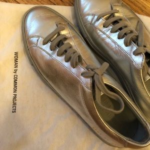Silver common project shoes